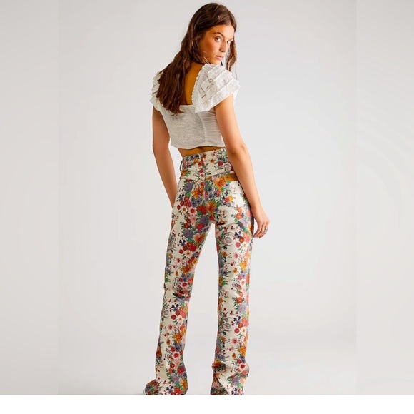 Wrangler Denim - Free People Wrangler Westward Floral Bootcut jeans